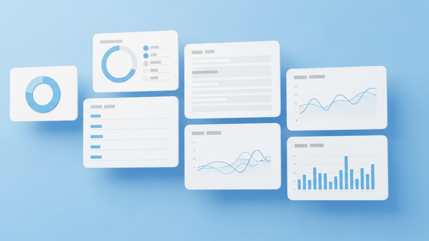(Clean UI Light): Floating Dashboard Widgets + Simplifying Complex Analytics