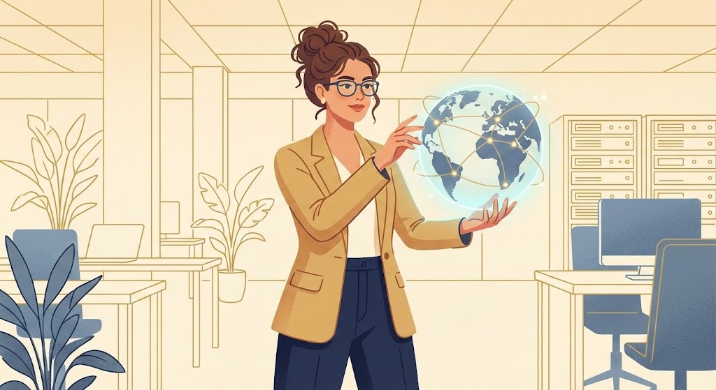 (2D Character): Holographic Control + Humanizing Global Reach